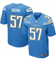 Men's Nike Los Angeles Chargers #57 Jatavis Brown Elite Electric Blue Alternate NFL Jersey