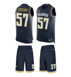 Men's Nike Los Angeles Chargers #57 Jatavis Brown Limited Navy Blue Tank Top Suit NFL Jersey