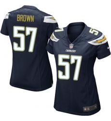 Women's Nike Los Angeles Chargers #57 Jatavis Brown Game Navy Blue Team Color NFL Jersey