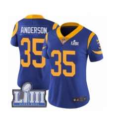 Women's Nike Los Angeles Rams #35 C.J. Anderson White Vapor Untouchable Limited Player Super Bowl LIII Bound NFL Jersey