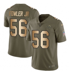 Youth Nike Los Angeles Rams #56 Dante Fowler Jr Limited Olive Gold 2017 Salute to Service NFL Jersey