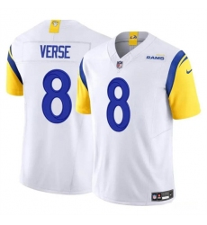 Men's Los Angeles Rams #8 Jared Verse White 2024 Draft F.U.S.E. Vapor Untouchable Football Stitched Jersey