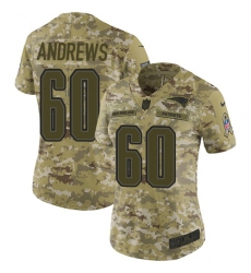 Women's Nike New England Patriots #60 David Andrews Limited Camo 2018 Salute to Service NFL Jersey