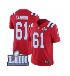 Men's Nike New England Patriots #61 Marcus Cannon Red Alternate Vapor Untouchable Limited Player Super Bowl LIII Bound NFL Jersey