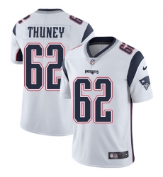 Men's Nike New England Patriots #62 Joe Thuney White Vapor Untouchable Limited Player NFL Jersey