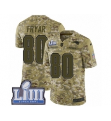 Youth Nike New England Patriots #80 Irving Fryar Limited Camo 2018 Salute to Service Super Bowl LIII Bound NFL Jersey