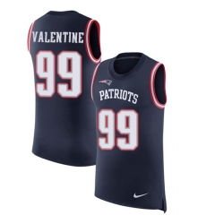 Men's Nike New England Patriots #99 Vincent Valentine Limited Navy Blue Rush Player Name & Number Tank Top NFL Jersey