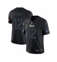 Men's Nike New England Patriots #12 Tom Brady Limited Black Rush Impact NFL Jersey