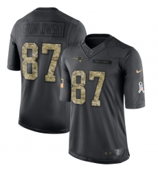 Men's Nike New England Patriots #87 Rob Gronkowski Limited Black 2016 Salute to Service NFL Jersey