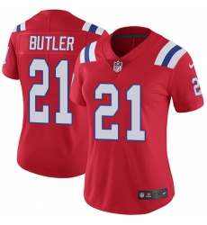 Women's Nike New England Patriots #21 Malcolm Butler Red Alternate Vapor Untouchable Limited Player NFL Jersey