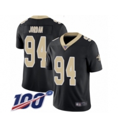 Men's New Orleans Saints #94 Cameron Jordan Black Team Color Vapor Untouchable Limited Player 100th Season Football Jersey