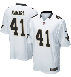 Men's Nike New Orleans Saints #41 Alvin Kamara Game White NFL Jersey Men's Nike New Orleans Saints #41 Alvin Kamara Game White NFL Jersey