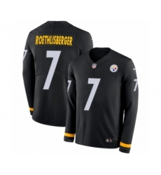 Men's Nike Pittsburgh Steelers #7 Ben Roethlisberger Limited Black Therma Long Sleeve NFL Jersey