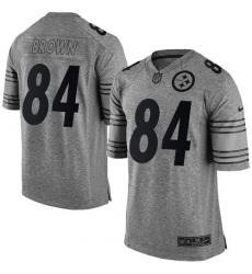 Men's Nike Pittsburgh Steelers #84 Antonio Brown Limited Gray Gridiron NFL Jersey