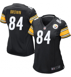 Women's Nike Pittsburgh Steelers #84 Antonio Brown Game Black Team Color NFL Jersey