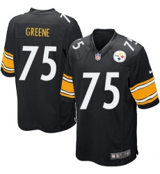 Men's Nike Pittsburgh Steelers #75 Joe Greene Game Black Team Color NFL Jersey