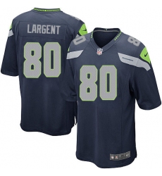Men's Nike Seattle Seahawks #80 Steve Largent Game Steel Blue Team Color NFL Jersey