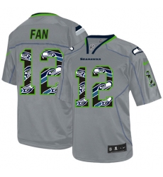 Men's Nike Seattle Seahawks 12th Fan Elite New Lights Out Grey NFL Jersey