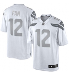 Men's Nike Seattle Seahawks 12th Fan Limited White Platinum NFL Jersey