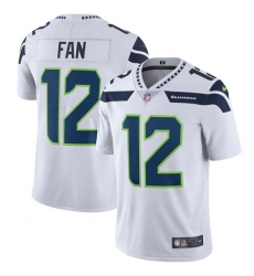 Men's Nike Seattle Seahawks 12th Fan White Vapor Untouchable Limited Player NFL Jersey