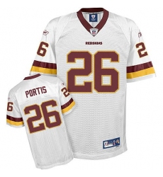 Reebok Washington Redskins #26 Clinton Portis White Premier EQT Throwback NFL Jersey