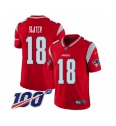 Youth New England Patriots #18 Matthew Slater Limited Red Inverted Legend 100th Season Football Jersey