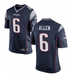Men's Nike New England Patriots #6 Ryan Allen Game Navy Blue Team Color NFL Jersey