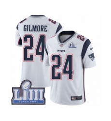 Men's Nike New England Patriots #24 Stephon Gilmore White Vapor Untouchable Limited Player Super Bowl LIII Bound NFL Jersey