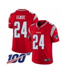 Youth New England Patriots #24 Stephon Gilmore Limited Red Inverted Legend 100th Season Football Jersey