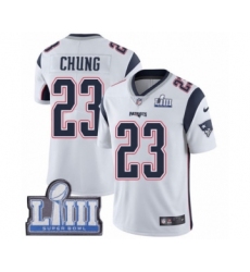 Youth Nike New England Patriots #23 Patrick Chung White Vapor Untouchable Limited Player Super Bowl LIII Bound NFL Jersey