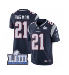 Men's Nike New England Patriots #21 Duron Harmon Navy Blue Team Color Vapor Untouchable Limited Player Super Bowl LIII Bound NFL Jersey