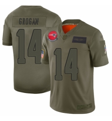 Men's New England Patriots #14 Steve Grogan Limited Camo 2019 Salute to Service Football Jersey