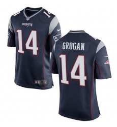 Men's Nike New England Patriots #14 Steve Grogan Game Navy Blue Team Color NFL Jersey