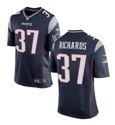 Men's Nike New England Patriots #37 Jordan Richards Game Navy Blue Team Color NFL Jersey