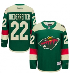 Men's Reebok Minnesota Wild #22 Nino Niederreiter Premier Green 2016 Stadium Series NHL Jersey