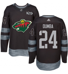 Men's Adidas Minnesota Wild #24 Matt Dumba Premier Black 1917-2017 100th Anniversary NHL Jersey