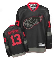 Men's Reebok Detroit Red Wings #13 Pavel Datsyuk Premier Black Ice NHL Jersey