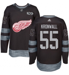 Men's Adidas Detroit Red Wings #55 Niklas Kronwall Premier Black 1917-2017 100th Anniversary NHL Jersey