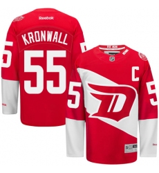 Men's Reebok Detroit Red Wings #55 Niklas Kronwall Premier Red 2016 Stadium Series NHL Jersey