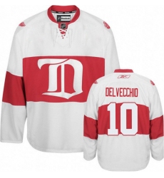 Men's Reebok Detroit Red Wings #10 Alex Delvecchio Authentic White Third NHL Jersey