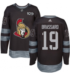 Men's Adidas Ottawa Senators #19 Derick Brassard Authentic Black 1917-2017 100th Anniversary NHL Jersey