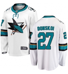 Youth San Jose Sharks #27 Joonas Donskoi Fanatics Branded White Away Breakaway NHL Jersey