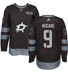 Men's Adidas Dallas Stars #9 Mike Modano Premier Black 1917-2017 100th Anniversary NHL Jersey