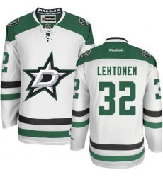 Men's Reebok Dallas Stars #32 Kari Lehtonen Authentic White Away NHL Jersey