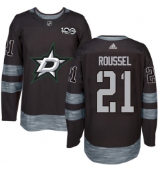 Men's Adidas Dallas Stars #21 Antoine Roussel Premier Black 1917-2017 100th Anniversary NHL Jersey
