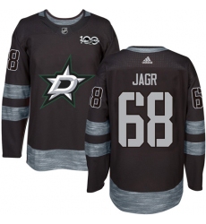 Men's Adidas Dallas Stars #68 Jaromir Jagr Premier Black 1917-2017 100th Anniversary NHL Jersey