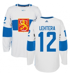 Men's Adidas Team Finland #12 Jori Lehtera Premier White Home 2016 World Cup of Hockey Jersey
