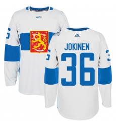 Men's Adidas Team Finland #36 Jussi Jokinen Authentic White Home 2016 World Cup of Hockey Jersey