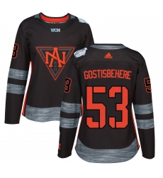Women's Adidas Team North America #53 Shayne Gostisbehere Premier Black Away 2016 World Cup of Hockey Jersey