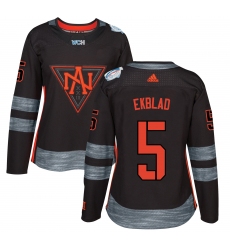 Women's Adidas Team North America #5 Aaron Ekblad Premier Black Away 2016 World Cup of Hockey Jersey
